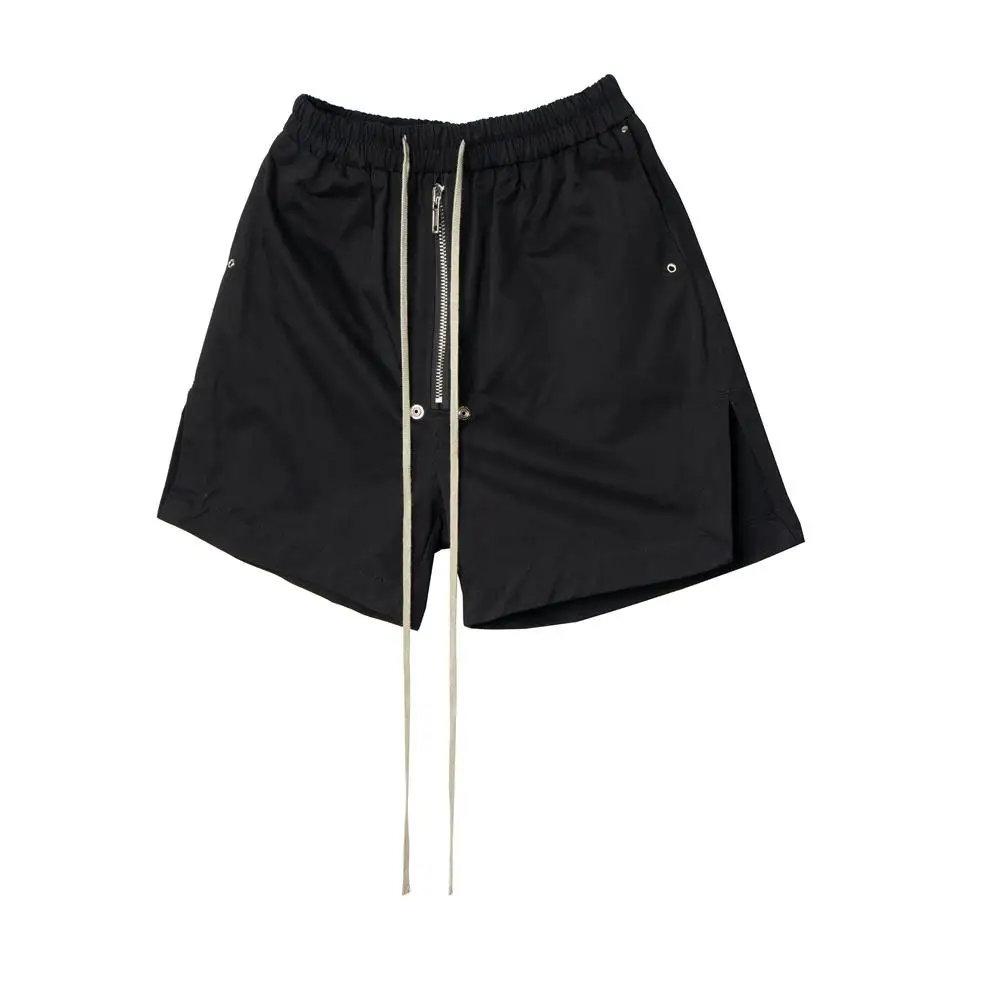 RO Style Dark High Street Elastic Waist Shorts Men's Functional Silhouette Casual Sports Side Slit Nylon Shorts Summer