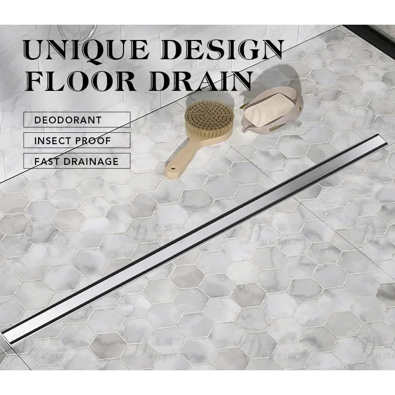 SUS304 stainless steel extremely narrow invisible deodorant sewer light luxury bathroom bathroom shower room toilet floor drain