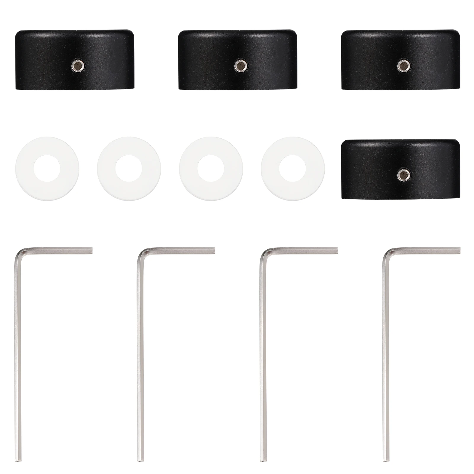 

4 set 4 Sets Black Aluminum Pedal Caps for Electric Guitar Effector Footswitch Topper Metal Button Protection Accessories