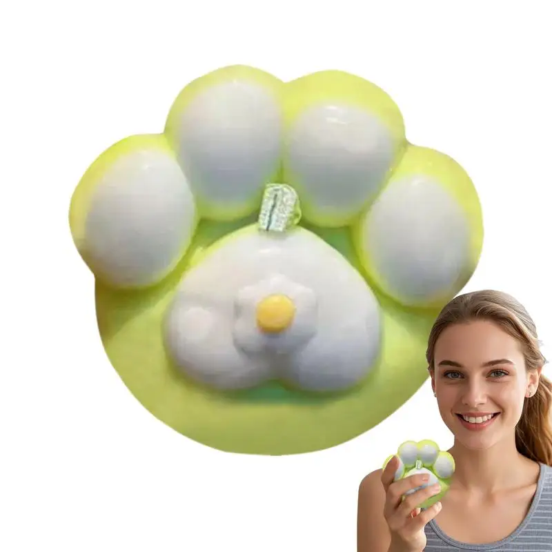 Juguete para apretar con forma de pata de gato, juguetes sensoriales para apretar, cemento suave antiestrés, bonito verde, coleccionable para el aula, tensión inquietante