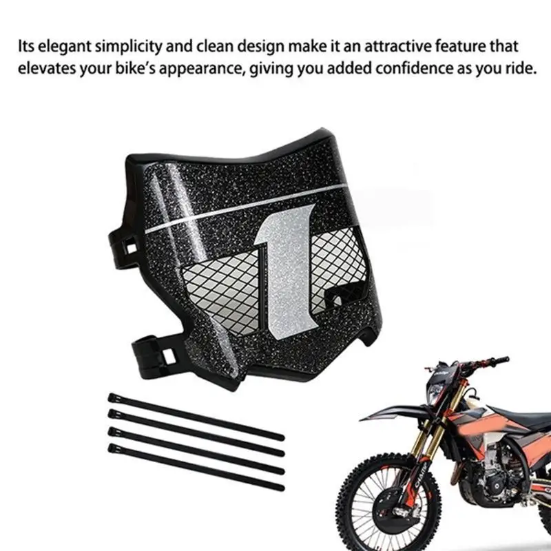 M76E Motorcycle Number Board with Black Front Panel, White Number Detail and Mesh-Style Openings for Motorcycle Owners Updating