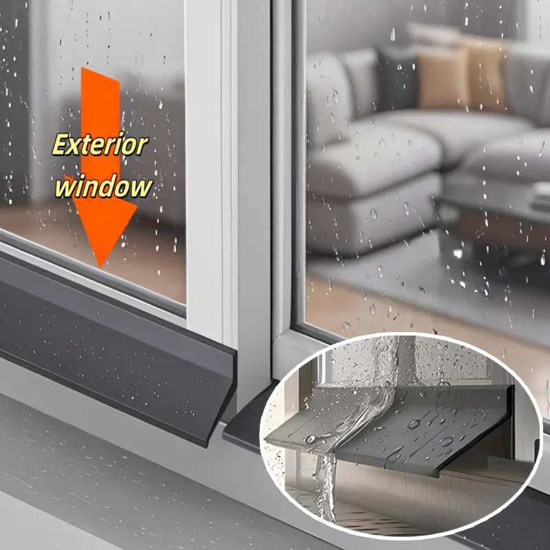 Home Window Water Barrier & Rain Seal Strip – For Sliding Windows & Balconies, Windproof, Insulating Sealing Strip with Flashing