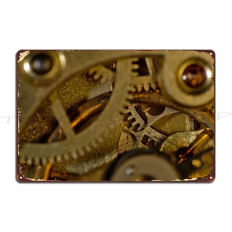 Mechanism Clockwork Steampunk Watch Wheels Metal Plaque Poster Living Room Wall Cave Funny Home Customized Tin Sign Poster