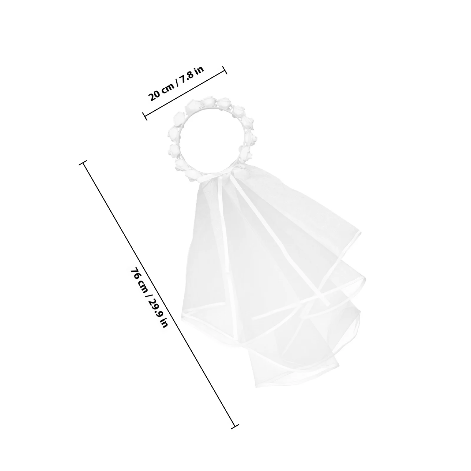 حجاب وردي حجاب زفاف قصير خفيف الوزن وناعم بتصميم عصابة رأس لحفلات الزفاف للعروس والنساء وإكسسوارات إكليل #5