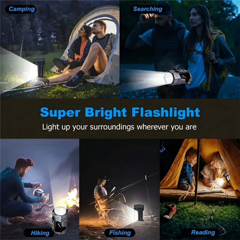 

LLCS-Camping Light Солнечный светодиодный фонарик с боковым фонарем COB Многофункциональный для походов на открытом воздухе Рыбалка