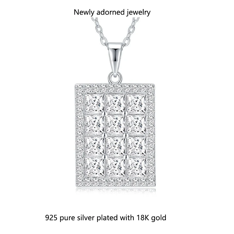 

Gazing Jewelry S925 Sterling Silver Moissanite Cross Pendant Unisex Collarbone Chain, Fashion Luxury Jewelry