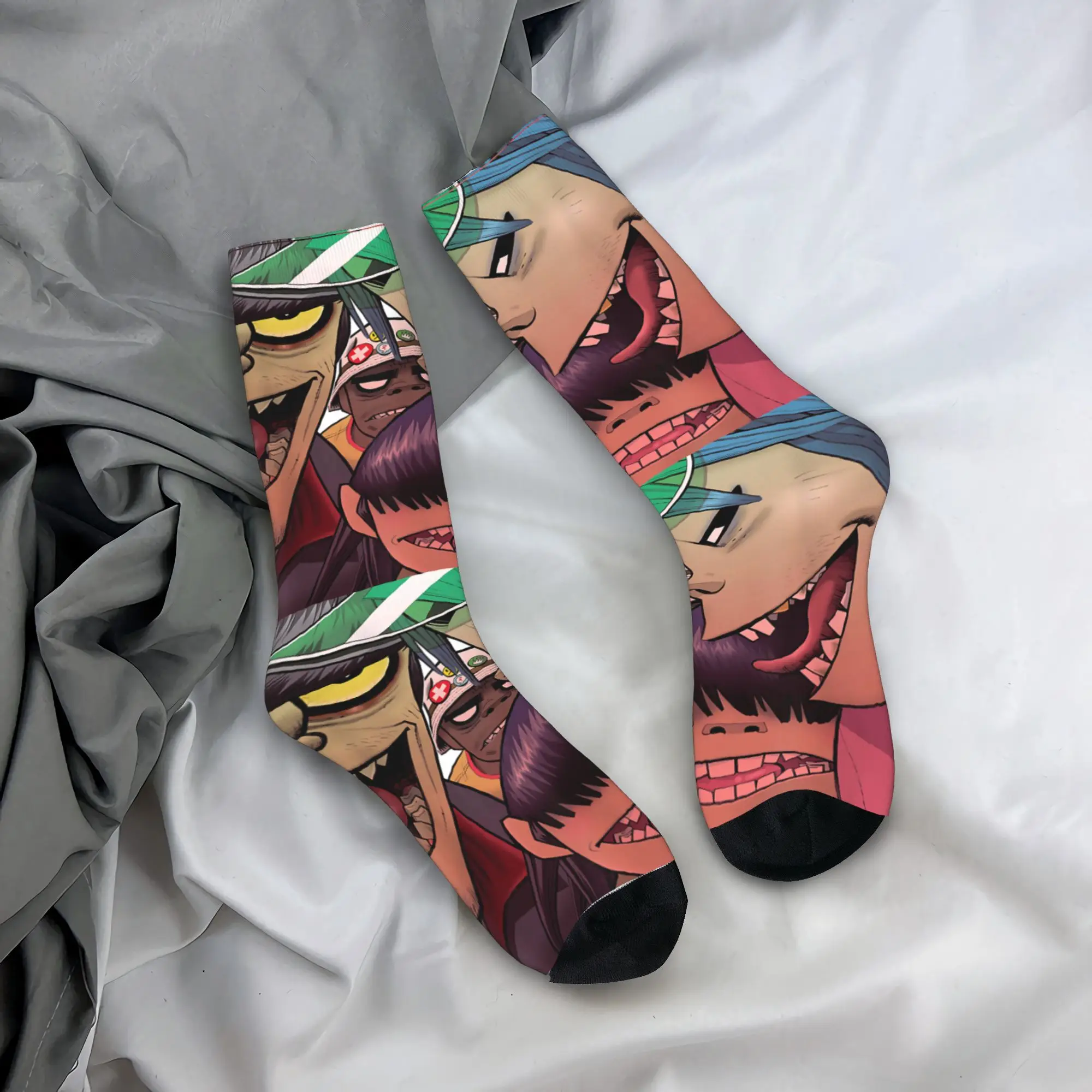 

Носки с музыкальной группой Gorillazs в стиле панк-рок, противоскользящие чулки, мягкие спортивные носки для пары, зимние носки в стиле Харадзюку на заказ