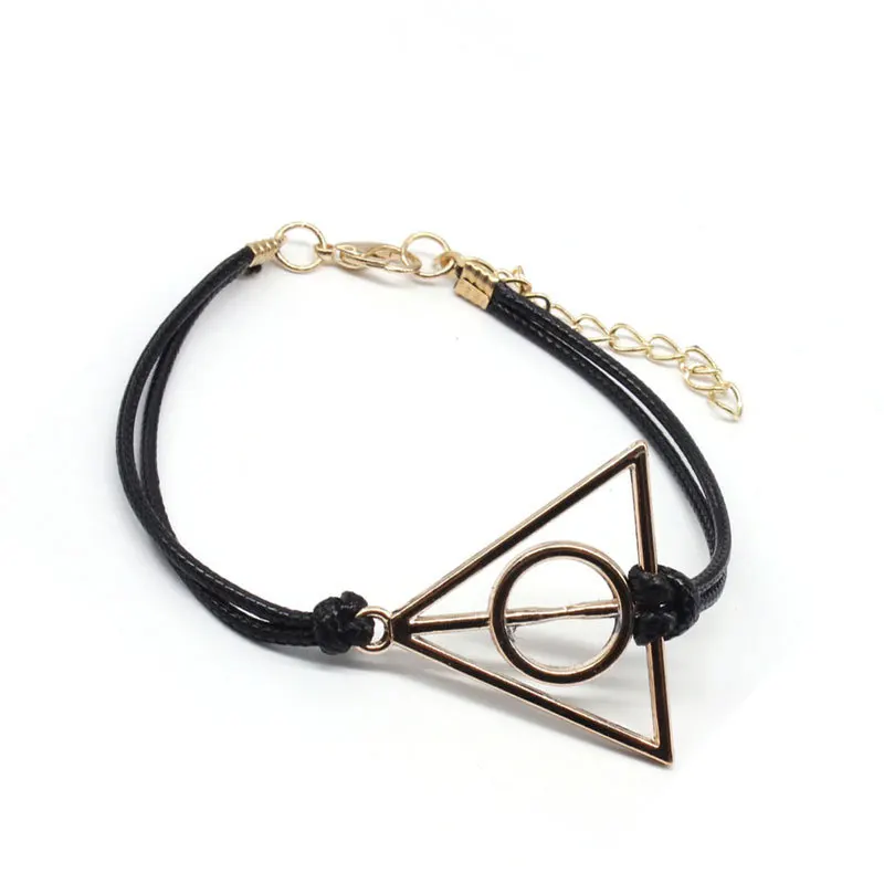 New Harry Potter Deathly Hallows Bracelet Movie Peripherals Retro Leather Rope Jewelry Souvenirs Children\'s Toys Gifts