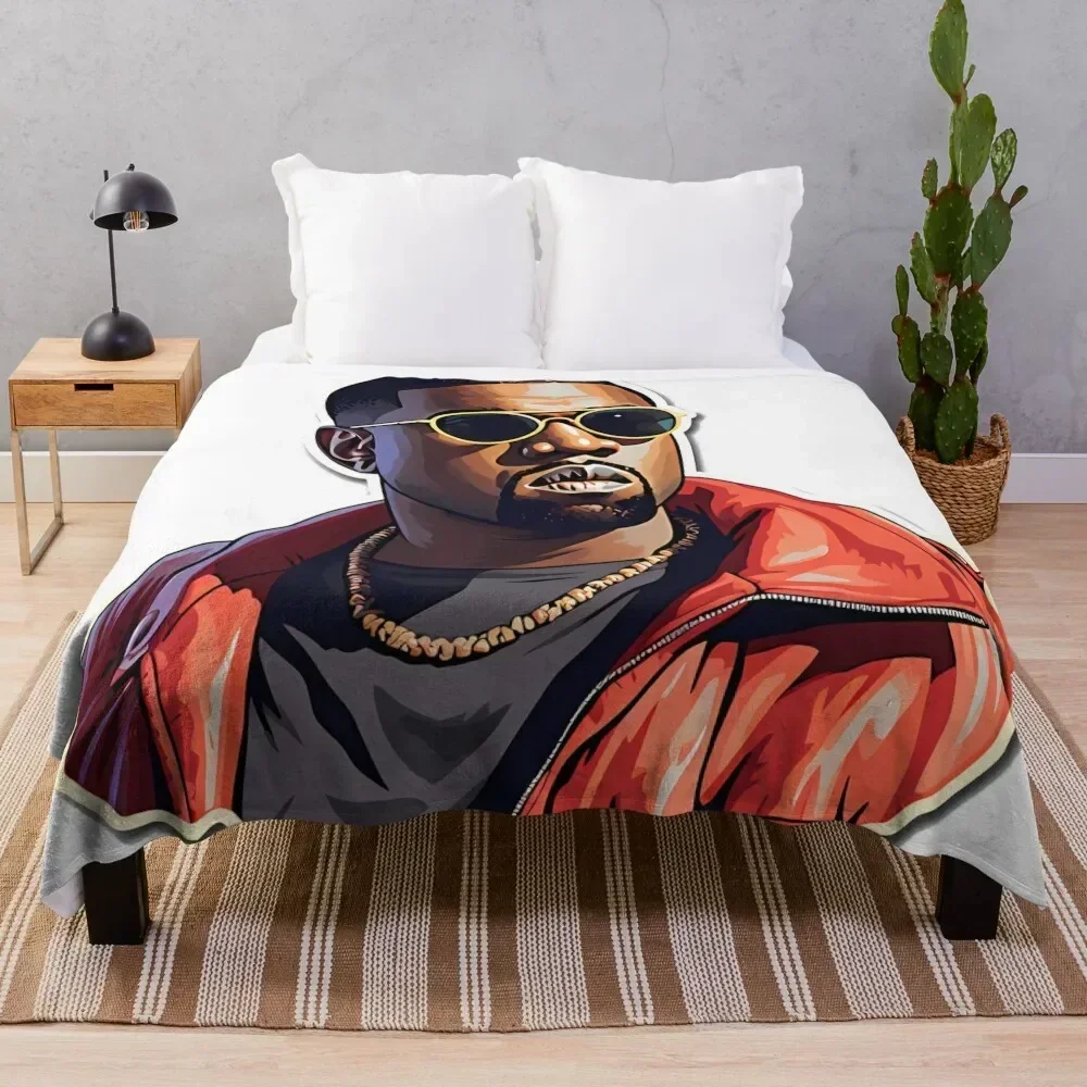

kanye west Throw Blanket Soft Warm Blanket Gift for Grandparents