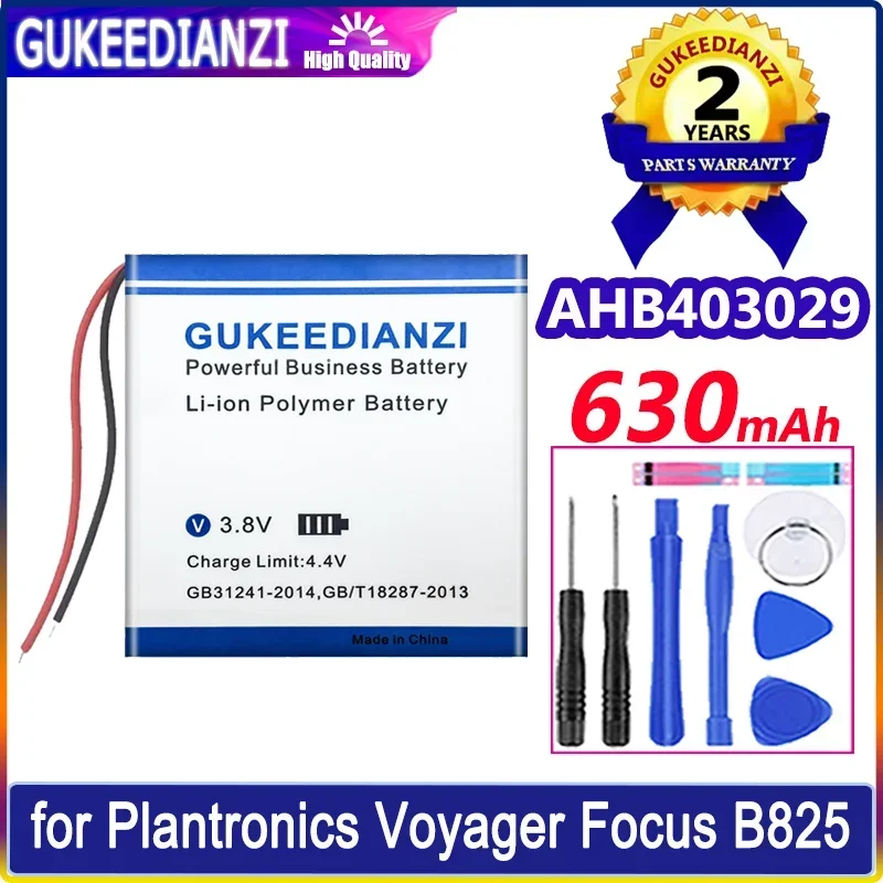 GUKEEDIANZI Battery AHB403029 (403029 2line) 630mAh for Plantronics Voyager Focus B825 Earphone headset Batteries