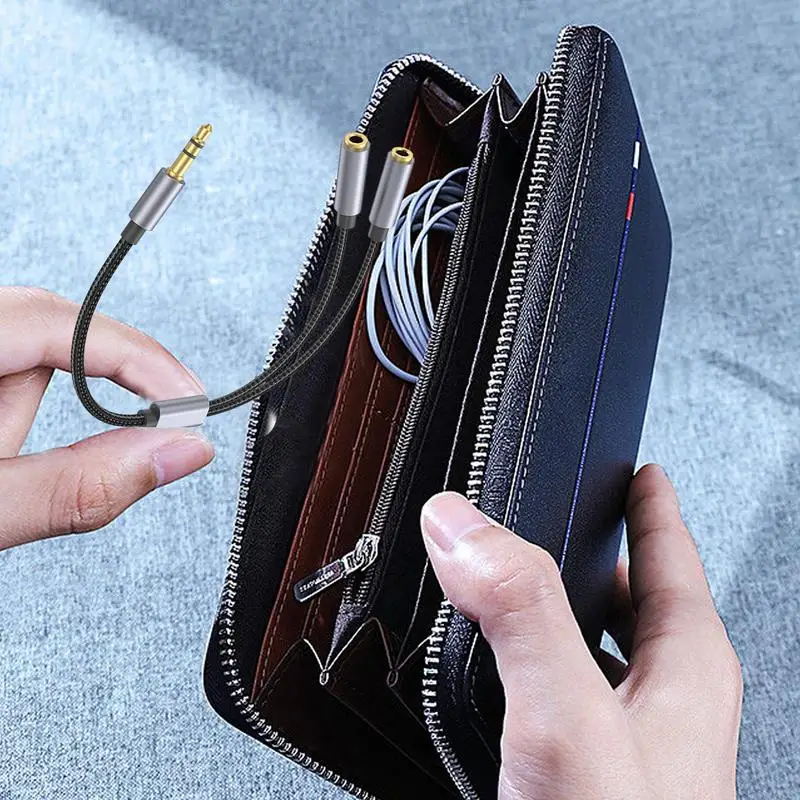 3.5mm Audio Cable Splitter Headphone Jack Splitter Clear Sound Quality Earphone Adapter Connector For Phone Computer PC