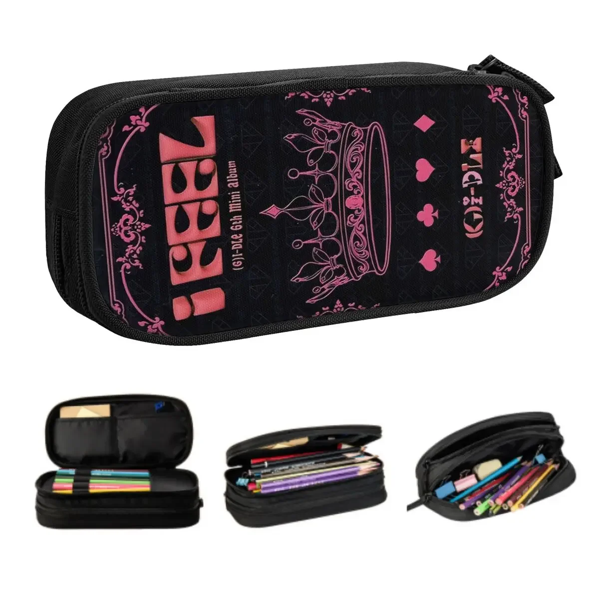 

Custom Dance-pop Kpop (G)I-DLEs Korean Pencil Case Minnie, Miyeon, Soyeon, Yuqi, and Shuhua Pencil Bag Pouch Students Stationery