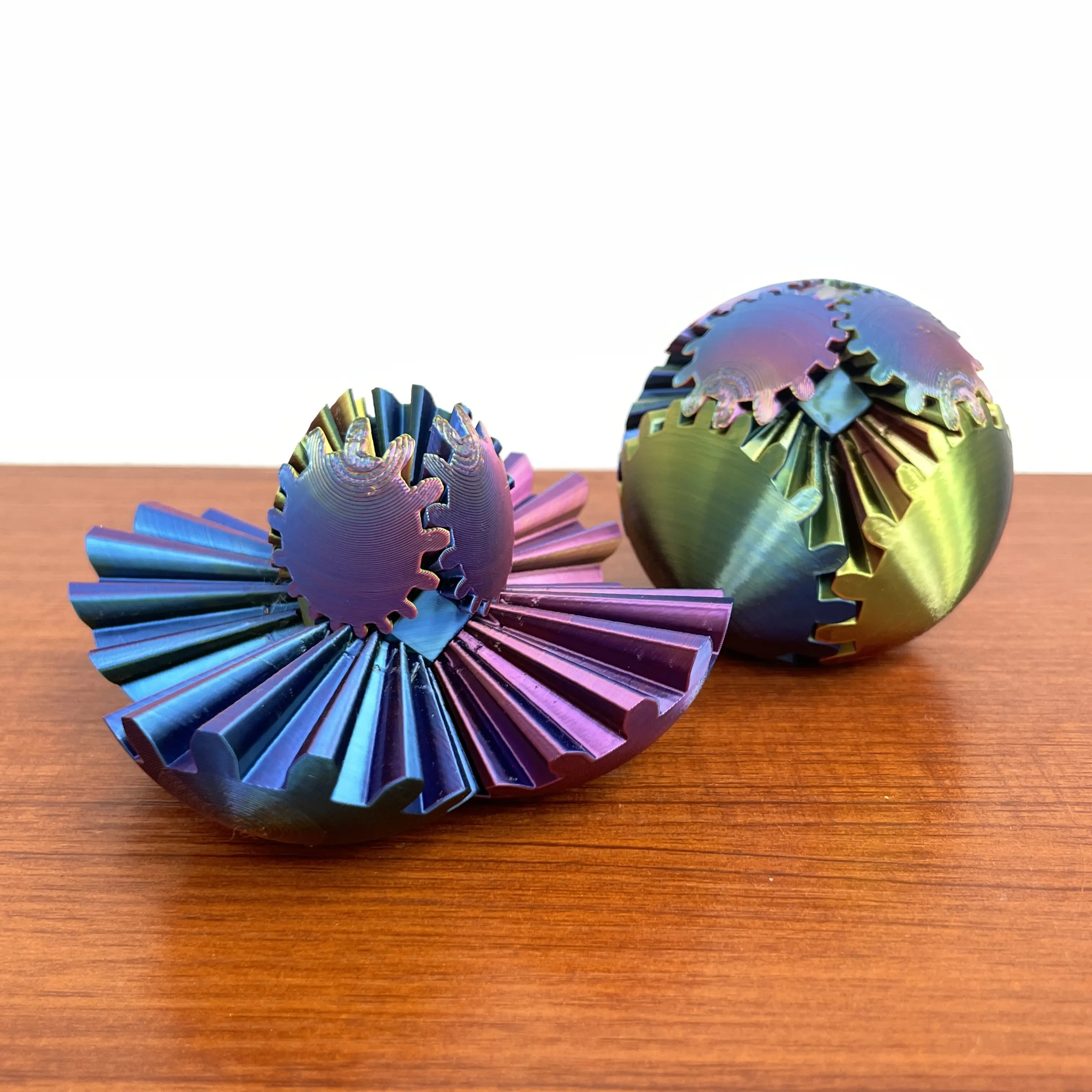 Desktop Decoration Ornament 3D Printing Gear Ball Rotatable Fingertip Black Technology Gift