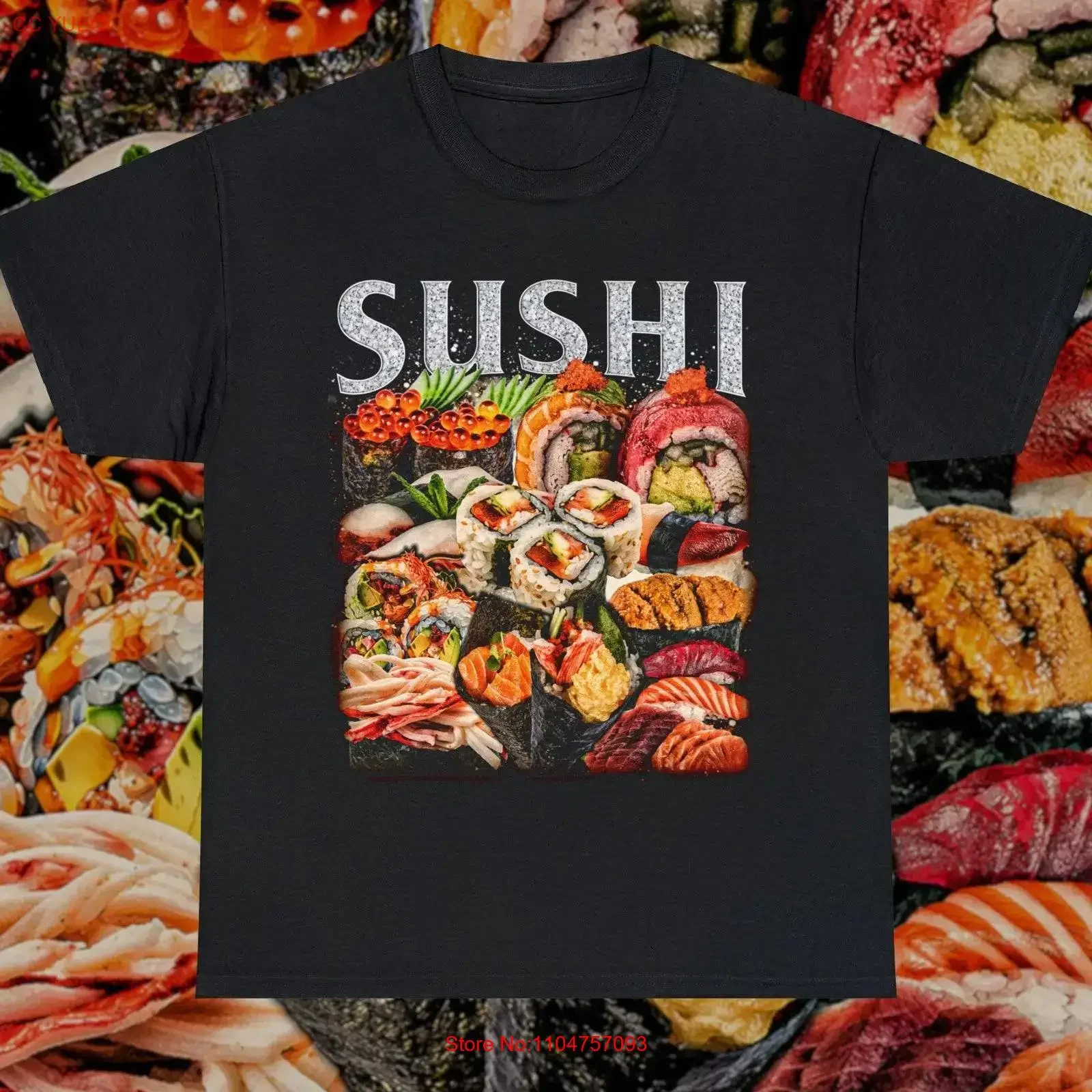 Camiseta Vintage de Sushi, Estilo Retro de los 90, Sashimi, Nigiri, Maki, California Roll, Comida de Alta Calidad, Vintage, Lavada, Versátil, Suave