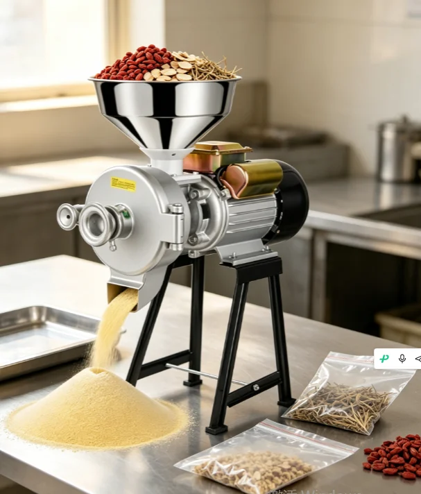 Small-Size Electric Motor Grain Grinder KR 3000W 220V Dry Wet Dual-Use Flour Mill with 50kg/h Capacity for Home Powder Making