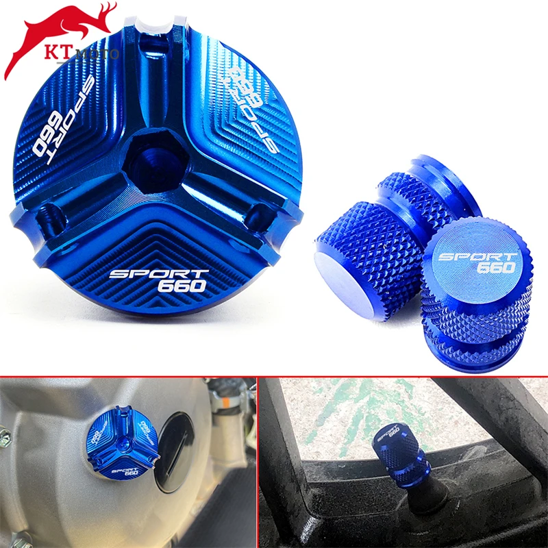 CNC Oil Filler Cap Plug & Tire Valve caps Cover For Tiger Sport 660 TIGER Sport660 2021-2023 Motorcycle Accessories