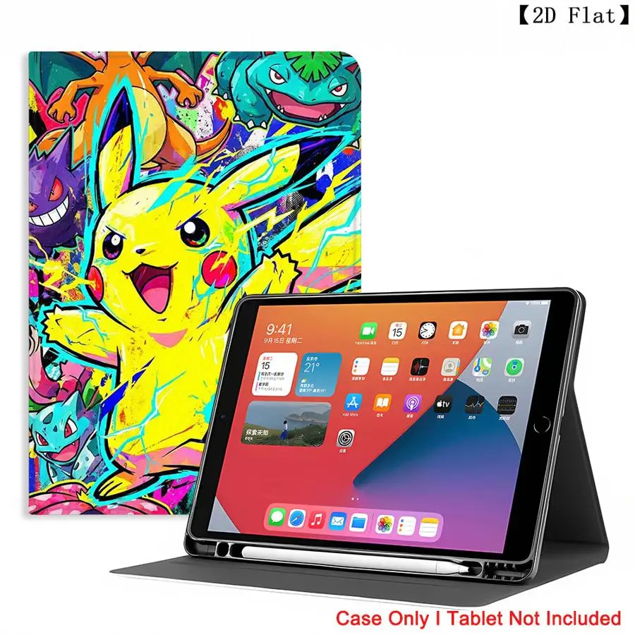 Funny Pokemon Pikachus With Pencil Holder Case for Xiaomi Pad 5 6 7 8 Pro Redmi Pad SE K Pad 8.8 9.7 12.4 Inch Pad 6s Pro 7