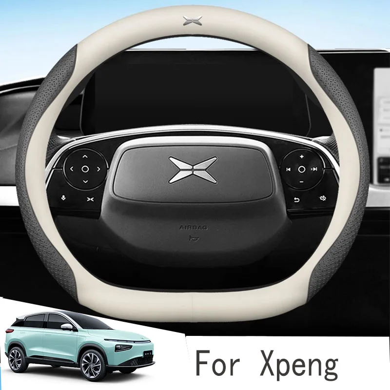 

For Xpeng Steering P7 P5 G3 G9 G3i Wheel Cover Car Steering Wheel Cover Genuine Leather Four Seasons Special Handle Set