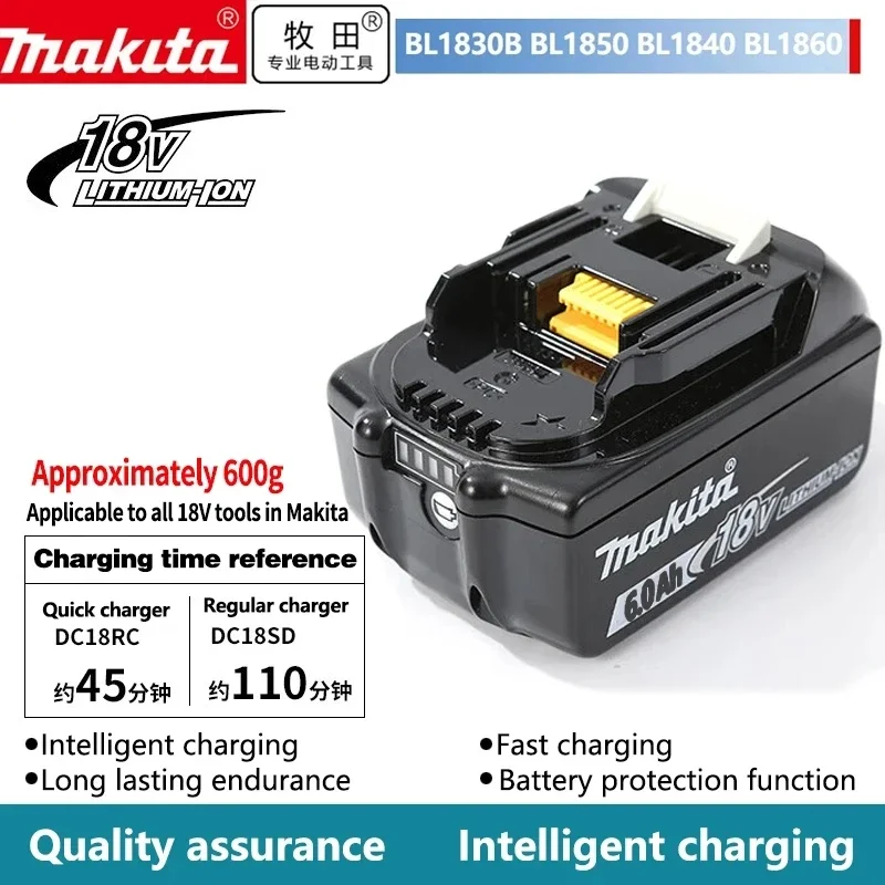 

18V 6.0Ah Original Makita tools Rechargeable Li-Ion Battery 18v drill Replacement Batteries BL1830 BL1840 BL1850 BL1860B LXT400