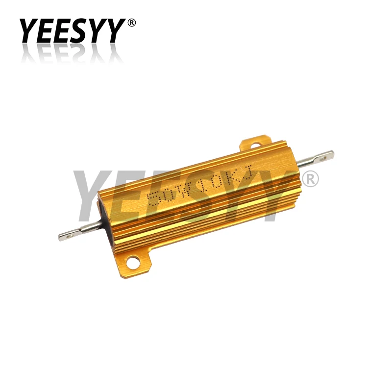 50W 100W Aluminum Power Metal Shell Case Wirewound Resistor 0.01R ~ 100K 1 4 6 8 10 20 200 500 1K 10K ohm resistance RX24 DSSRQI