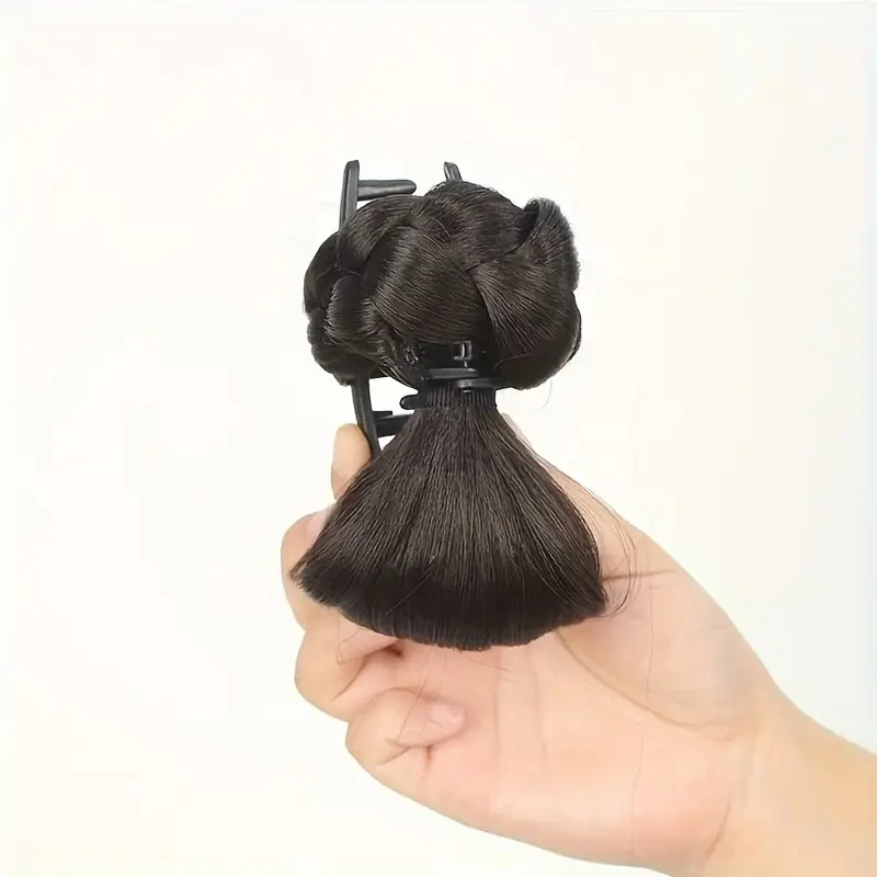 Inspirierter schwarzer synthetischer Haarknoten, Perücke, Haarklammer, einfach anzubringen, niedrige Hochsteckfrisur, Haarschmuck für Frauen, stilvolle Outfits, Haarteil – Detail 4