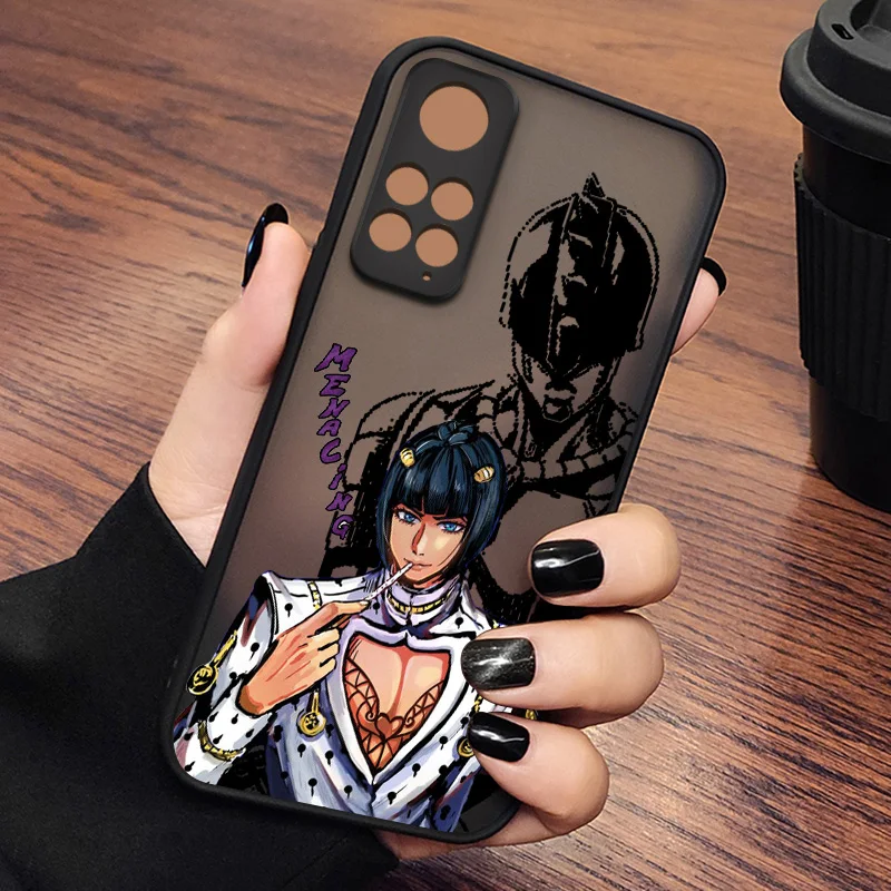 Beautiful Anime JOJO Phone Case For Xiaomi Redmi Note 5 11 12 Turbo 13 S T E Pro Plus 4G 5G Frosted Translucent Funda Cover Soft