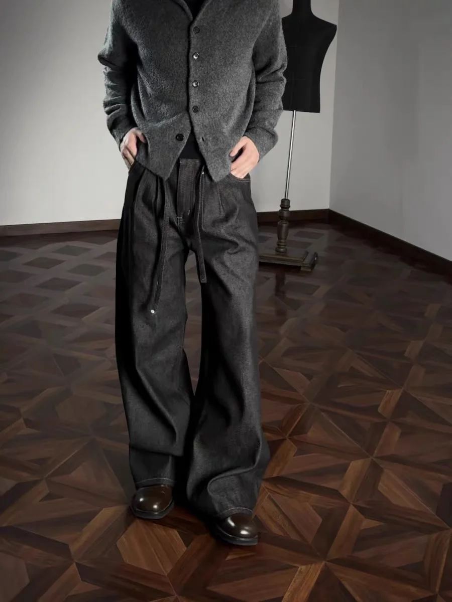 

Мужские джинсы American Retro Sword Way A-Line: универсальные, повседневные, прямые, с двойными складками, для города