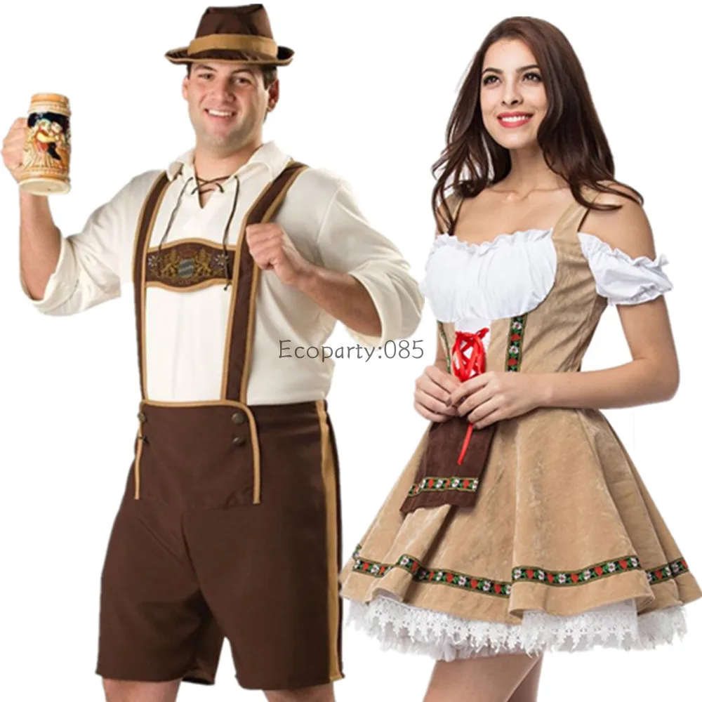 Mężczyzna kobieta Oktoberfest kostium tradycyjny para niemiecki bawarski strój piwa Cosplay Halloween karnawał festiwal ubrania imprezowe