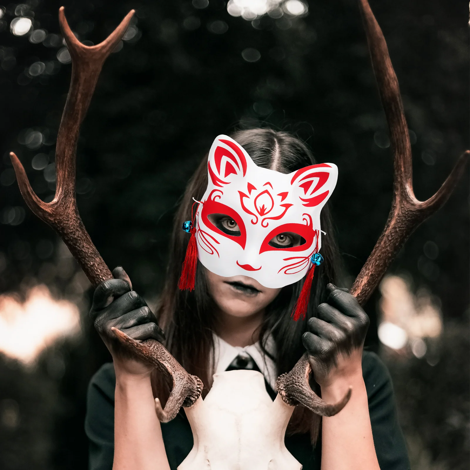 

2Pcs Fancy Foxes Mask Multi-Function Half Mask Elegant Animal Design for Halloween Costume Party Decoration Party Accessories