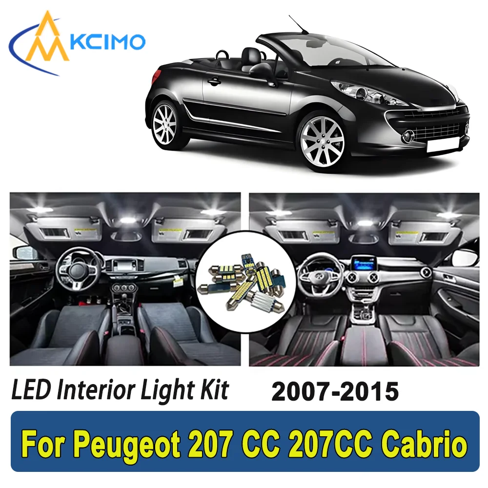 

New Light Bulb For Peugeot 207 CC 207CC Cabrio (2007-2015) Premium Bright LED Interior Dome Map Trunk Light Kit Car Led Lamps