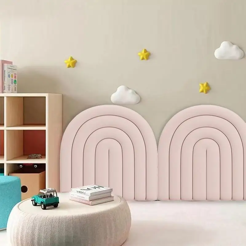 Wall Padding For Kids Soft Anti-Collision 3D Wall Padding Nursery Wall Mats Decorative Peel And Stick Headboard For