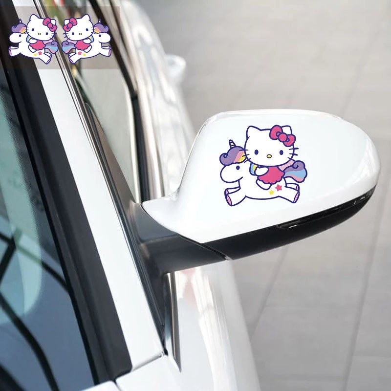 Kawaii sanrio hallo kitty auto aufkleber rückspiegel aufkleber karosserie dekorative aufkleber lkw motorrad fahrzeuge autos