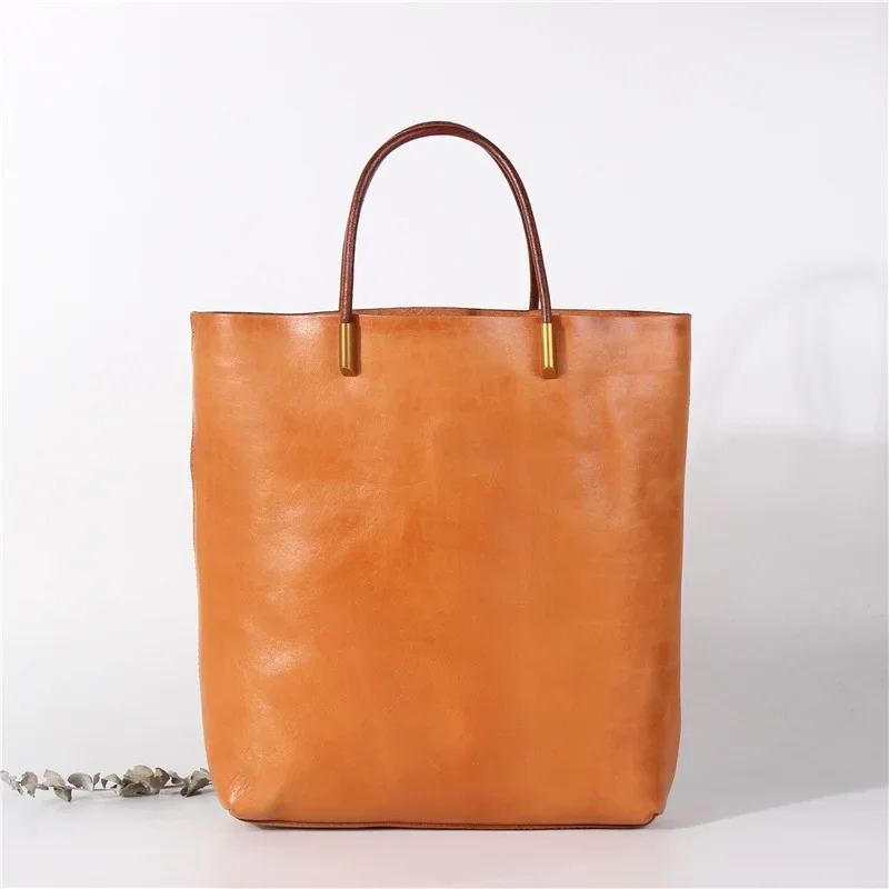 Vintage Women Large Shopping Totes Genuine Leather Totes