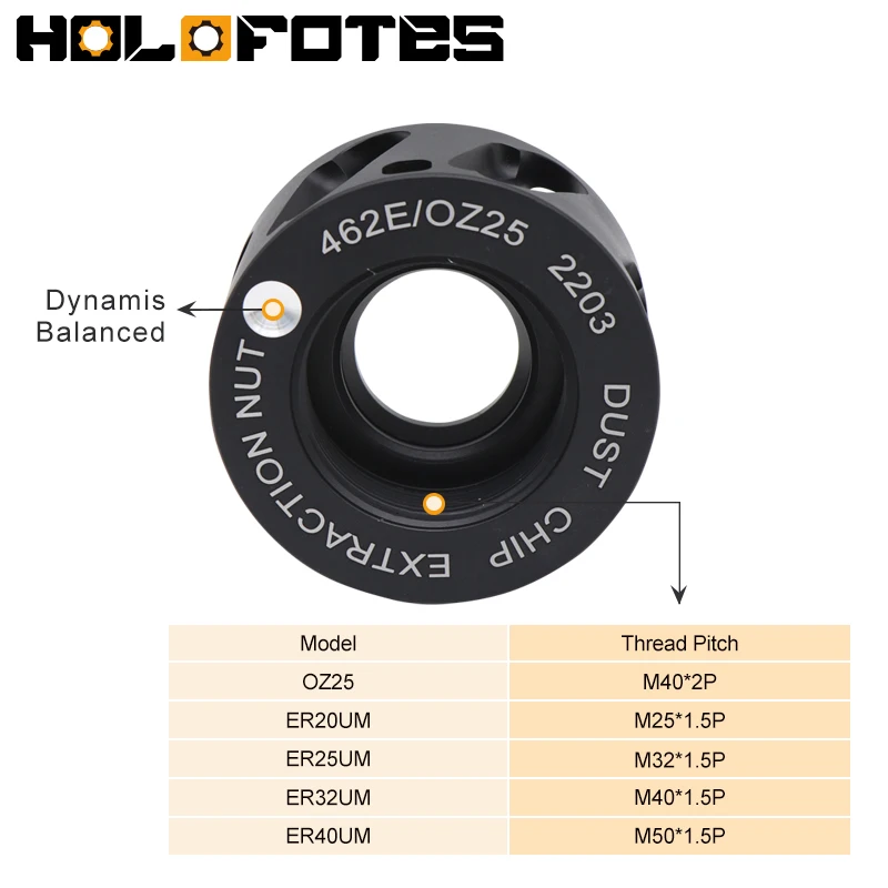 Spindle Dust Extractor Nut Aluminum 24000rpm Anti-rust Low Noise OZ25 ER20UM ER25UM ER32UM ER40UM for CNC Dust Removal Nut