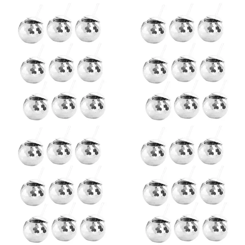BMBY-36 PCS Disco Ball Cups, 20 OZ Disco Cups With Straws And Lid, Reusable Flash Ball Tumbler Cocktail Cup For Partys Bar