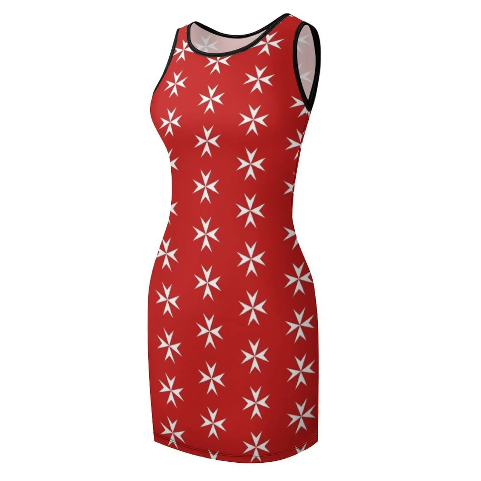 เสื้อยืดลายธงมอลตา เดรสแขนกุด เดรสลำลอง เดรสฤดูร้อน เดรสออกงานกลางคืน เดรสผู้หญิง ฤดูร้อน 2025 สำหรับผู้หญิง