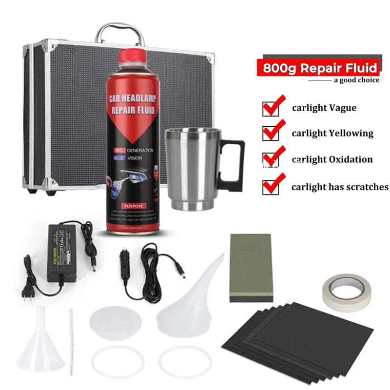 

Car Headlight Headlamp Cleaning Restoration Polish Light Lens Restorer Kit 800g Liquid Polymer Motorcycle Headlight Polisher