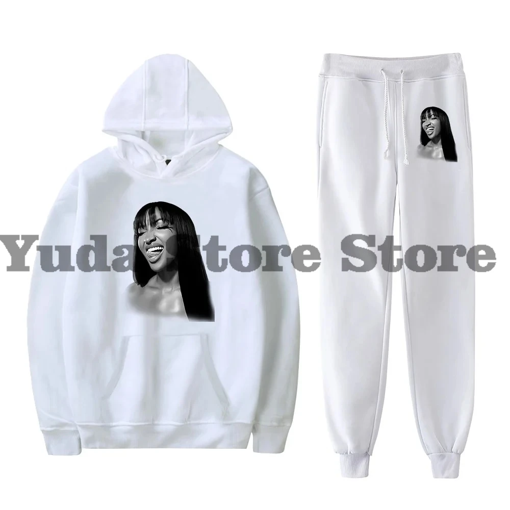 Shenseea Vintage Never Gets Late Here Tour Merch 2 Pieces Sets Pocket Drawstring Hoodie Streetwear