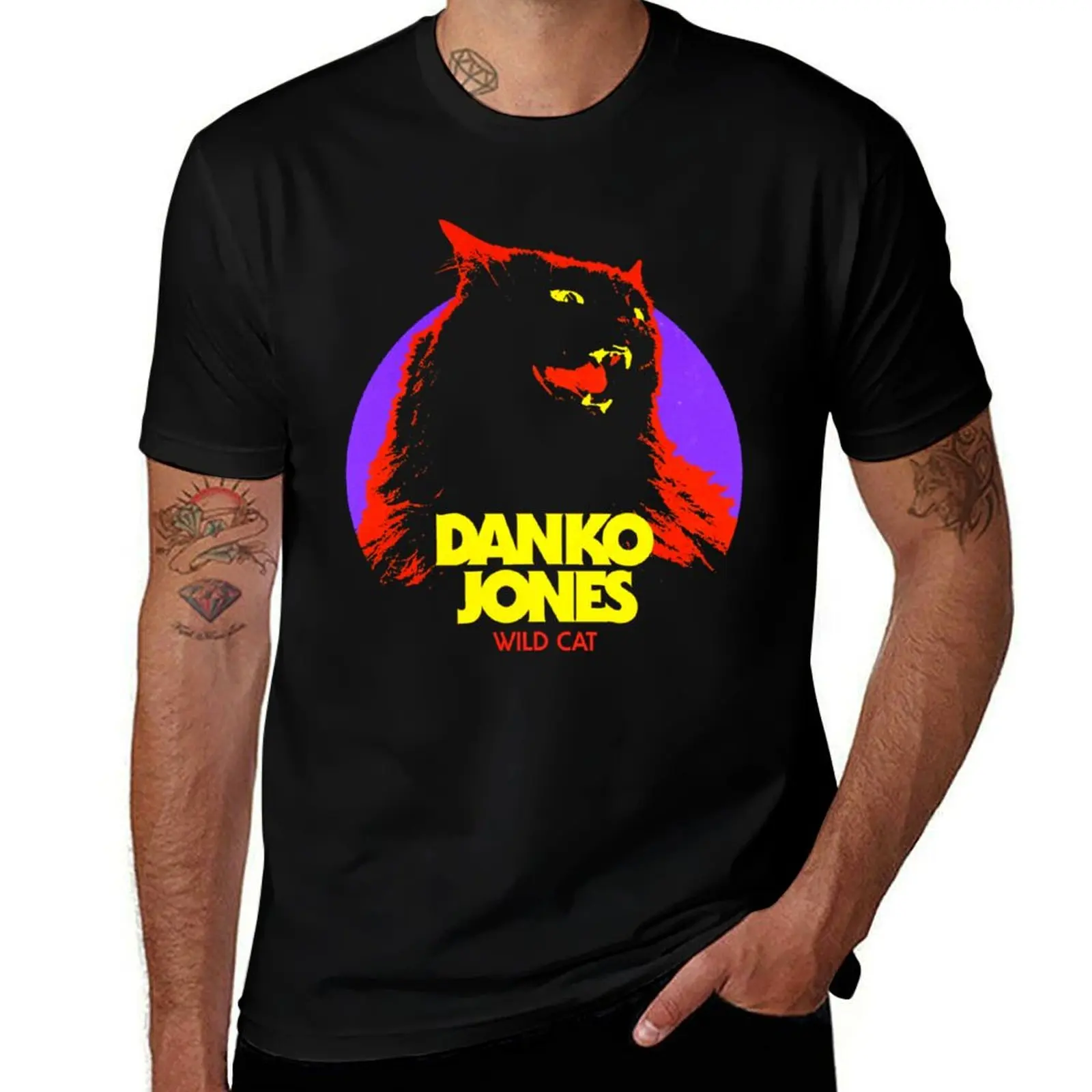 Danko Jones Wild Cat Underwaist T-Shirt Big Size Crew Neck T-Shirt