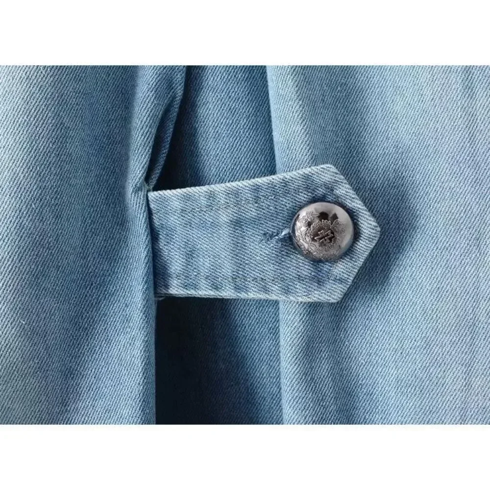 Women A-Line Cape Denim Short Jacket Vintage Washed Soft Fabric Slimming Daily Casual Chic Minimalist Versatile Autumn New