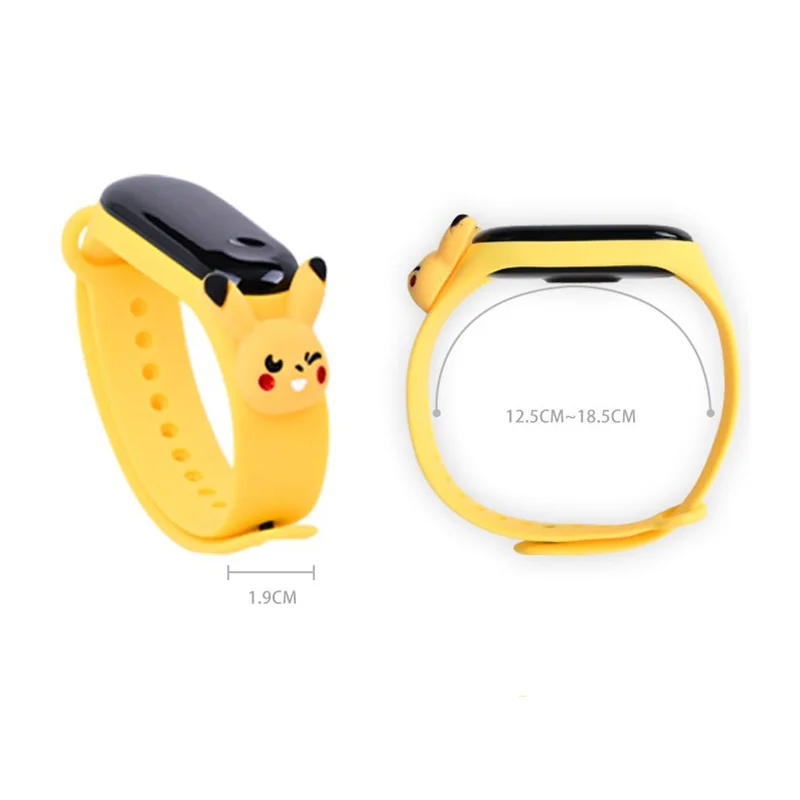 Pokemon Digital Watch Anime Pikachu Squirtle Eevee Charizard Student Silicone LED Watch Kids Puzzle Toys Children Birthday Gifts