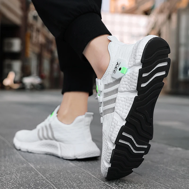 Men Casual Sport Shoes Breathable Lightweight Sneakers Outdoor Mesh Black Running Shoes Athletic Jogging Tenis Walking Shoes