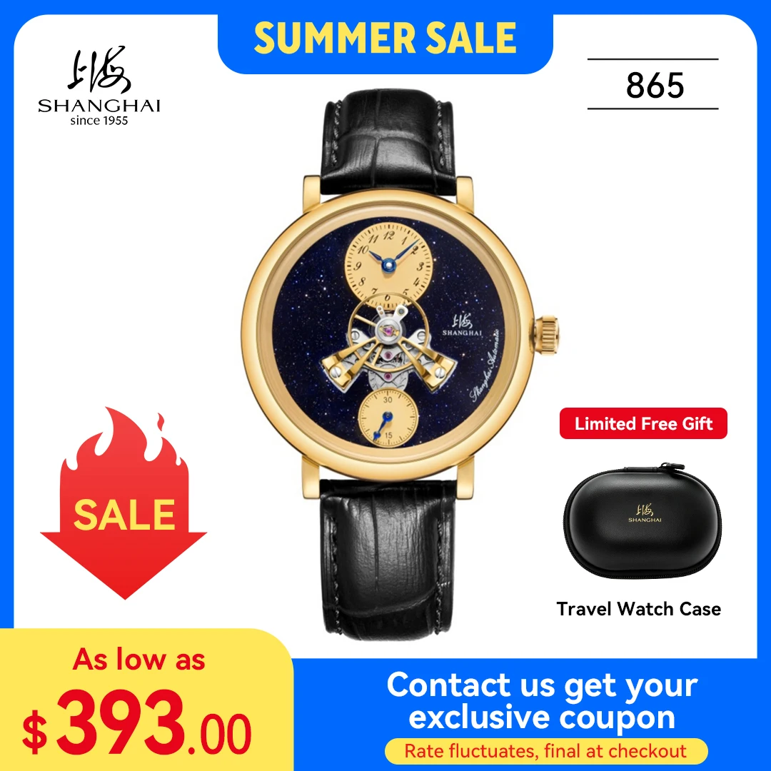

Shanghai The Bund Sky Dome Series Men's Mechanical Watch 42mm Center Flywheel Automatic Watch Limited Edition Brand Watches 865