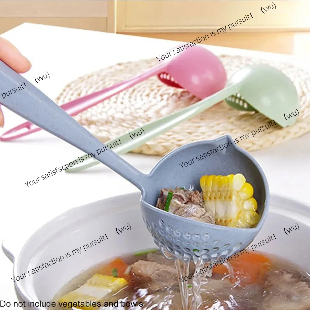 The 2 in 1 Kitchen Spoon Spoon Long handle Plastic Colander Filter Tableware Hot Pot Spoon