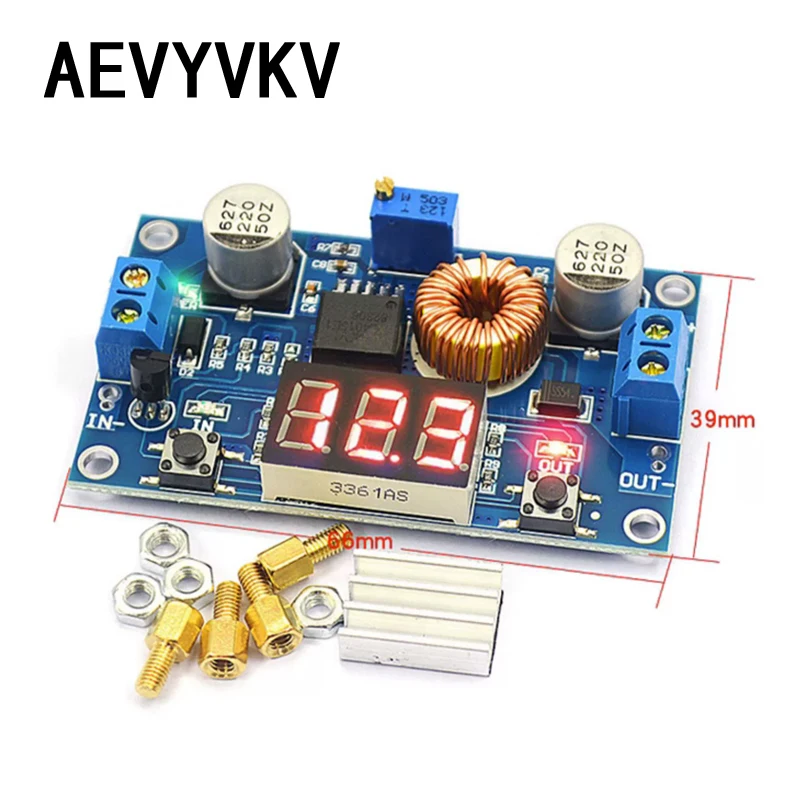 5A 75W XL4015 DC-DC Converter Adjustable Step-Down Module 4.0-38V to 1.25V-36V DIY Adjustable Power Supply