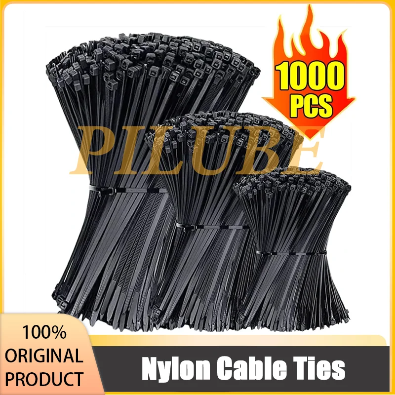 

1000/100 шт. нейлоновые кабельные стяжки, самоблокирующиеся шнуровые стяжки, ремни, регулируемые кабели, крепежная петля, оригинальный продукт