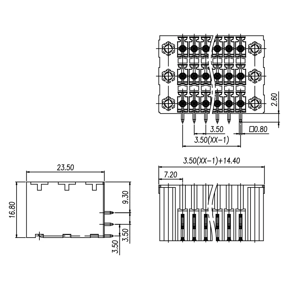 100PIN Green 15EDGKRHHM 3.5mm 2P ~ 24P PCB PLUG-IN TEMINAL BLOCKS KF2EDGKRHHM WJ15EDGRH3M CONTACT