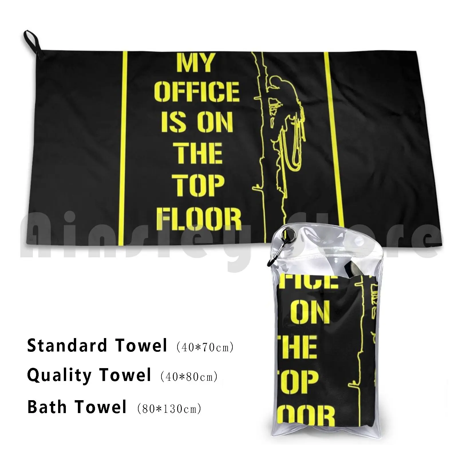 Arborist Design : My Office Is On The Top Floor Yellow Custom Towel Bath Towel Arborist Tree Worker Yellow