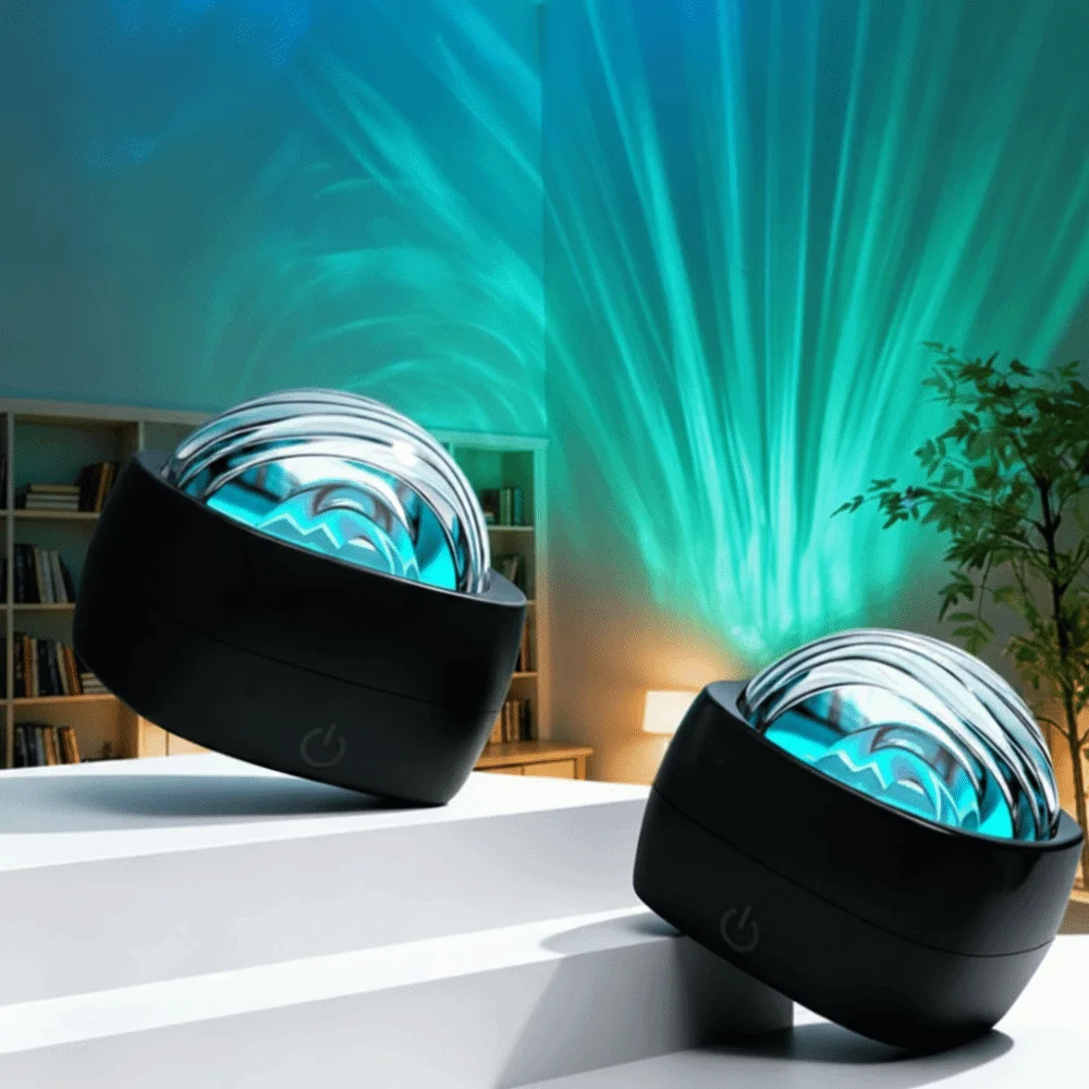 LED Light Starlight Projector Colorful Light Water Ripple Effect Northern Lights Projector USB Powered Glowing Lamp Aurora Lamp