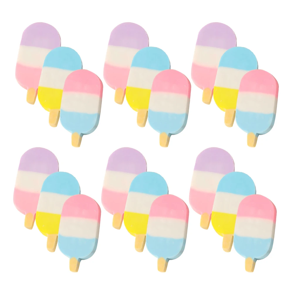 

24 Pcs Ice Cream Erasers Adorable Mini Bulk Portable Kids Cute Cartoon School Supplies Drawing Accessories Rubber Material